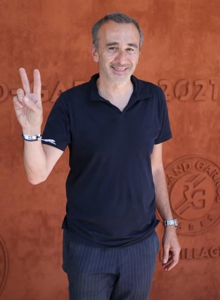 Elie Semoun attends the Men's Singles Final during day 15 of the 2021 Roland-Garros, French Open, a Grand Slam tennis tournament at Roland-Garros...