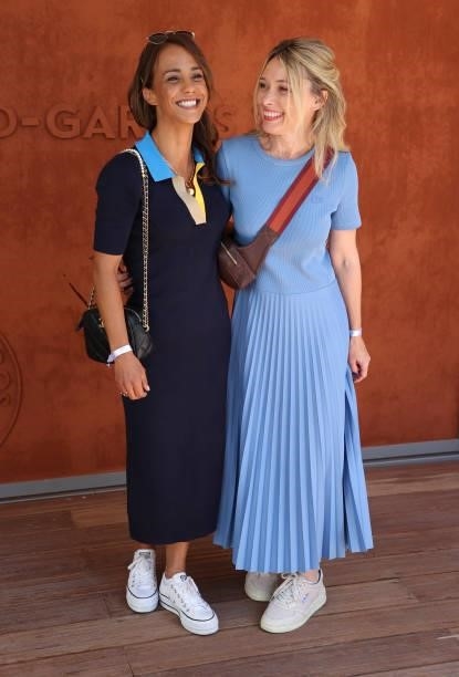 Alice Belaidi, Anne Marivin attend the Men's Singles Final during day 15 of the 2021 Roland-Garros, French Open, a Grand Slam tennis tournament at...