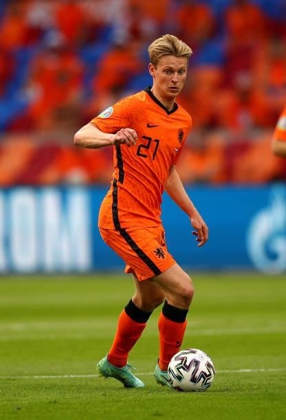 Frenkie de Jong of Netherlands in action during the UEFA Euro 2020 Championship Group C match between Netherlands and Ukraine on June 13, 2021 in...