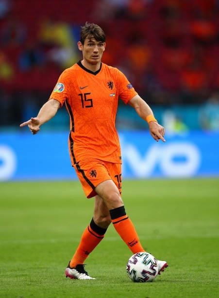 Marten de Roon of Netherlands in action during the UEFA Euro 2020 Championship Group C match between Netherlands and Ukraine on June 13, 2021 in...