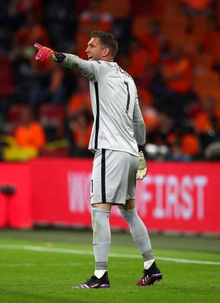 Maarten Stekelenburg of Netherlands in action during the UEFA Euro 2020 Championship Group C match between Netherlands and Ukraine on June 13, 2021...