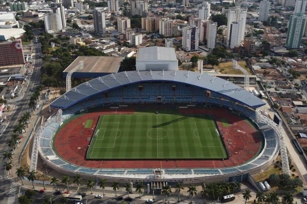 Aerial view of Estádio Olímpico Pedro Ludovico Teixeira before a Group A match between Paraguay and Bolivia as part of Copa America Brazil 2021 on...
