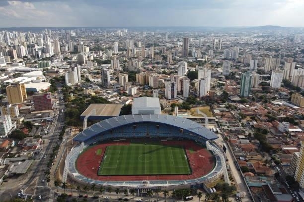 Aerial view of Estádio Olímpico Pedro Ludovico Teixeira before a Group A match between Paraguay and Bolivia as part of Copa America Brazil 2021 on...