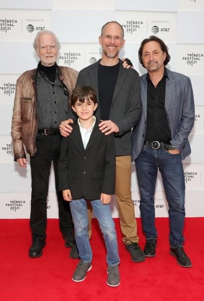 Rob Nilsson, Leo Harte, Josh Peterson and Alexis Harte attend the Thirsty premiere at Art & Soul Shorts during the 2021 Tribeca Festival at Pier 76...