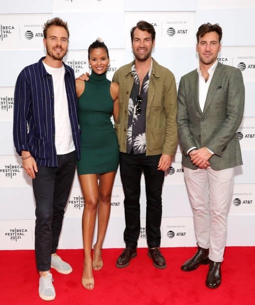 Nick Brown, Zaina Gohou, William Armstrong and Dereck Armstrong attend the Unspoken premiere at Art & Soul Shorts during the 2021 Tribeca Festival at...