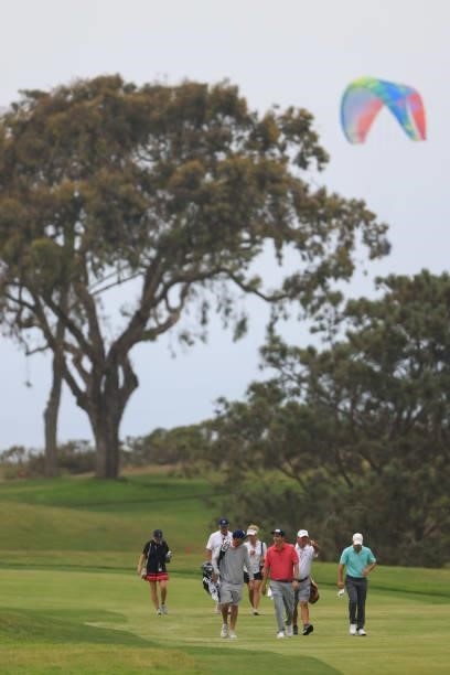 Mario Carmona of Mexica walks the 12th hole during a practice round prior to the start of the 2021 U.S. Open at Torrey Pines Golf Course on June 14,...