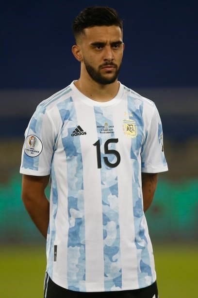 Nicolás Gonzalez of Argentina looks on before a Group A match between Argentina and Chile at Estadio Olímpico Nilton Santos as part of Copa America...