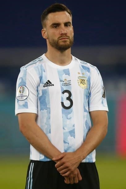 Nicolas Tagliafico of Argentina looks on before a Group A match between Argentina and Chile at Estadio Olímpico Nilton Santos as part of Copa America...