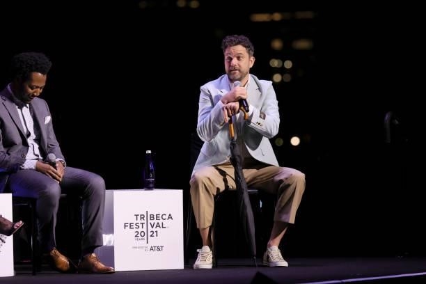 Hubert Point-Du Jour and Joshua Jackson speak at the Q&A for the 2021 Tribeca Festival Premiere of "Dr. Death