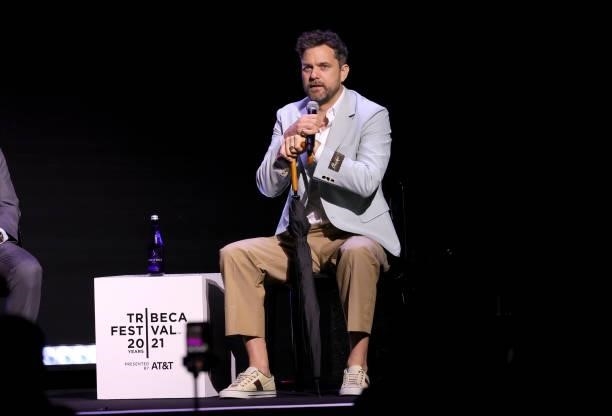 Joshua Jackson speaks at the Q&A for the 2021 Tribeca Festival Premiere of "Dr. Death