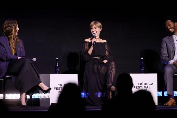 Grace Gummer, AnnaSophia Robb and Hubert Point-Du Jour speak at the Q&A for the 2021 Tribeca Festival Premiere of "Dr. Death