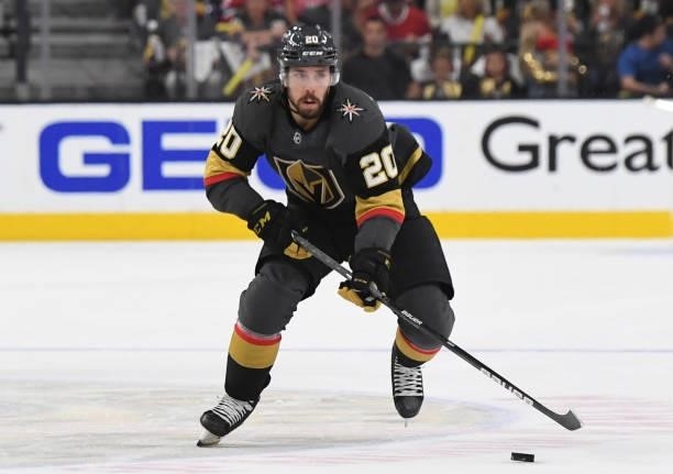 Chandler Stephenson of the Vegas Golden Knights skates during the first period against the Montreal Canadiens in Game One of the Stanley Cup...