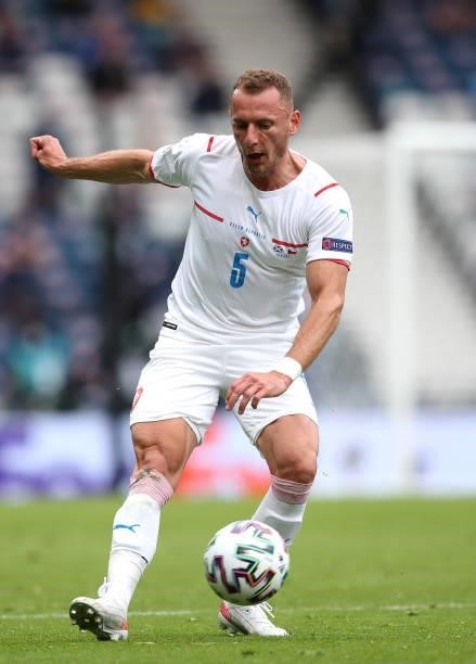 Vladimir Coufal of Czech Republic in action during the UEFA Euro 2020 Championship Group D match between Scotland v Czech Republic on June 14, 2021...
