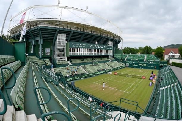 General view of Court 1 during day 4 of the Noventi Open at OWL-Arena on June 15, 2021 in Halle, Germany.
