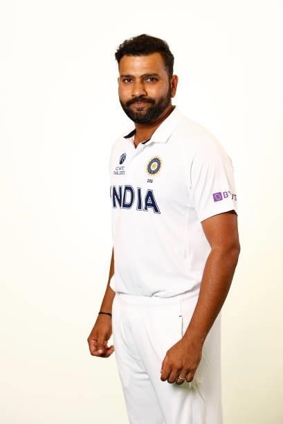 Rohit Sharma of India poses during the ICC World Test Championship Final India Portrait session at The Ageas Bowl on June 15, 2021 in Southampton,...