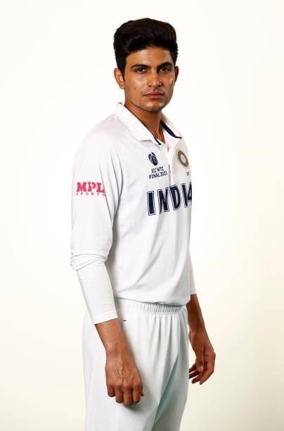 Shubman Gill of India poses during the ICC World Test Championship Final India Portrait session at The Ageas Bowl on June 15, 2021 in Southampton,...