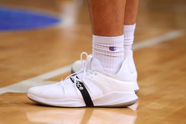 The shoes of Reuben Te Rangi of the Phoenix are seen during game three of the NBL Semi-Final Series between Melbourne United and the South East...