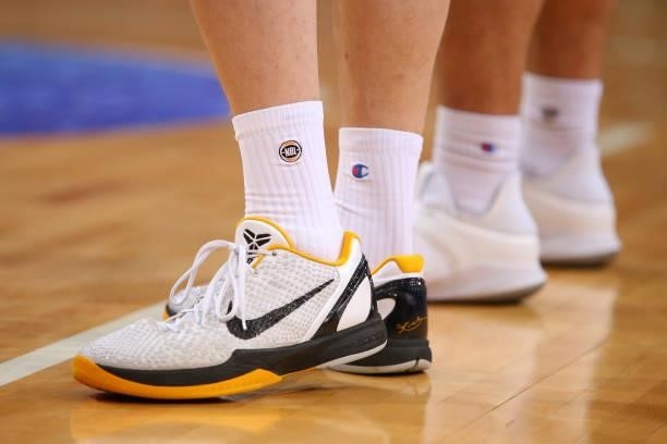 The shoes of Jock Landale of United are seen during game three of the NBL Semi-Final Series between Melbourne United and the South East Melbourne...