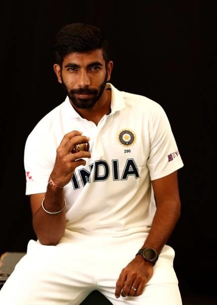 Jasprit Bumrah of India poses during the ICC World Test Championship Final India Portrait session at The Ageas Bowl on June 15, 2021 in Southampton,...