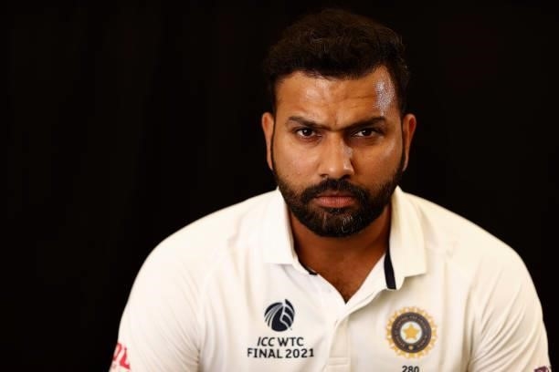 Rohit Sharma of India poses during the ICC World Test Championship Final India Portrait session at The Ageas Bowl on June 15, 2021 in Southampton,...