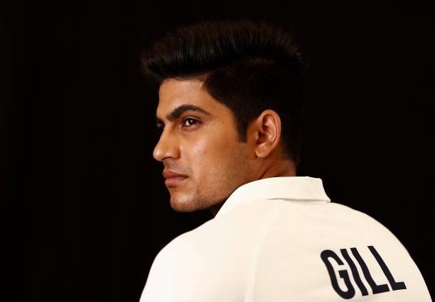 Shubman Gill of India poses during the ICC World Test Championship Final India Portrait session at The Ageas Bowl on June 15, 2021 in Southampton,...
