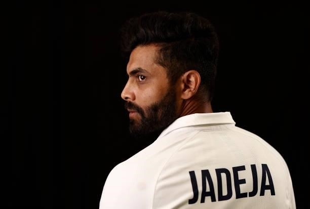 Ravindra Jadeja of India poses during the ICC World Test Championship Final India Portrait session at The Ageas Bowl on June 15, 2021 in Southampton,...