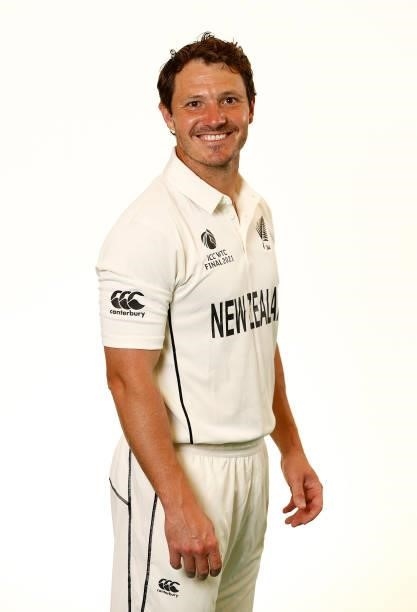 Watling of New Zealand poses during the ICC World Test Championship Final New Zealand Portrait session at The Ageas Bowl on June 15, 2021 in...