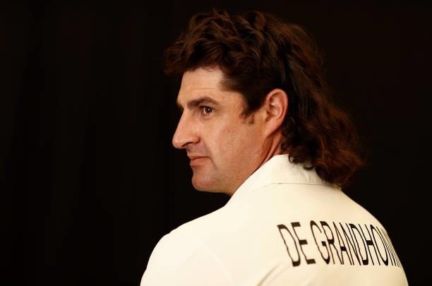 Colin de Grandhomme of New Zealand poses during the ICC World Test Championship Final New Zealand Portrait session at The Ageas Bowl on June 15, 2021...