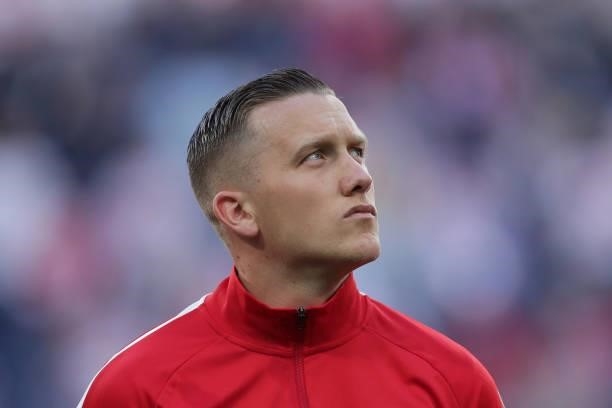 Piotr Zielinski of Poland prior to start the UEFA Euro 2020 Championship Group E match between Poland and Slovakia on June 14, 2021 in Saint...