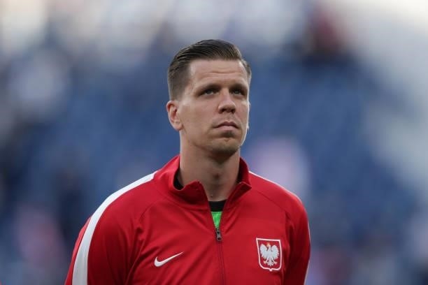 Goalkeeper Wojciech Szczesny of Poland prior to start the UEFA Euro 2020 Championship Group E match between Poland and Slovakia on June 14, 2021 in...