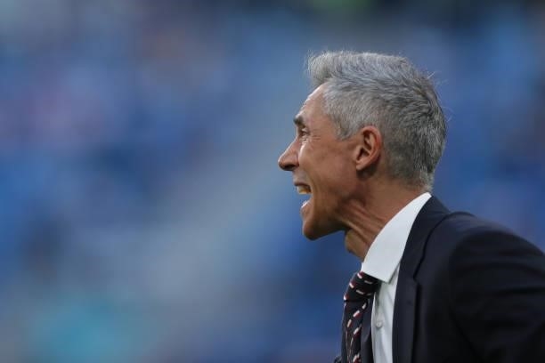 Manager Paulo Sosa of Poland reacts during the UEFA Euro 2020 Championship Group E match between Poland and Slovakia on June 14, 2021 in Saint...