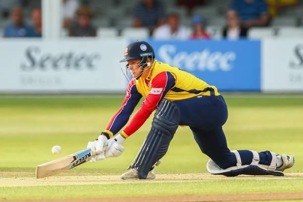 Michael Pepper of Essex Eagles bats during the Vitality T20 Blast match between Essex Eagles and Sussex Sharks at Cloudfm County Ground on June 15,...
