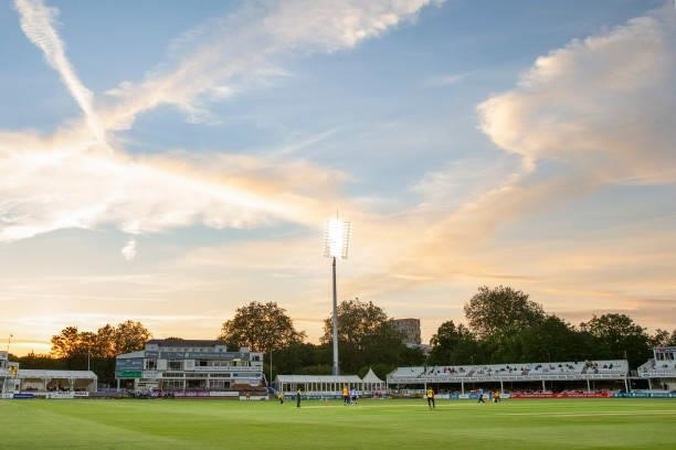 General view of play during the Vitality T20 Blast match between Essex Eagles and Sussex Sharks at Cloudfm County Ground on June 15, 2021 in...