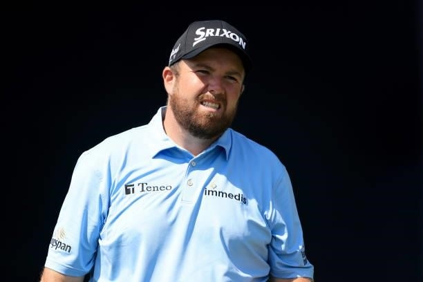 Shane Lowry of Ireland looks on from the seventh tee during a practice round prior to the start of the 2021 U.S. Open at Torrey Pines Golf Course on...