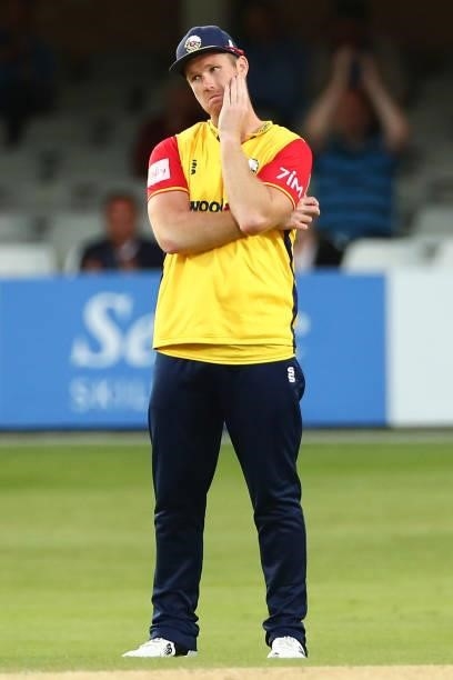 Jimmy Neesham of Essex Eagles looks on during the Vitality T20 Blast match between Essex Eagles and Sussex Sharks at Cloudfm County Ground on June...