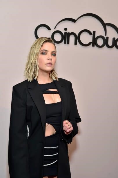 Ashley Benson attends the Coin Cloud Cocktail Party, hosted by artist and actor Common, at Sunset Tower Hotel on June 15, 2021 in Los Angeles,...