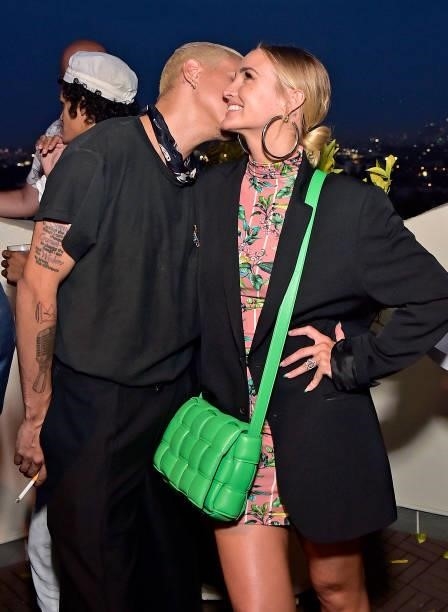 Evan Ross and Ashlee Simpson Ross attend the Coin Cloud Cocktail Party, hosted by artist and actor Common, at Sunset Tower Hotel on June 15, 2021 in...