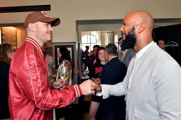 Dougie Bohay and Common attend the Coin Cloud Cocktail Party, hosted by artist and actor Common, at Sunset Tower Hotel on June 15, 2021 in Los...