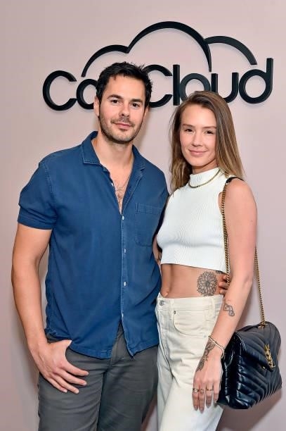 Jayson Blair and guest attend the Coin Cloud Cocktail Party, hosted by artist and actor Common, at Sunset Tower Hotel on June 15, 2021 in Los...