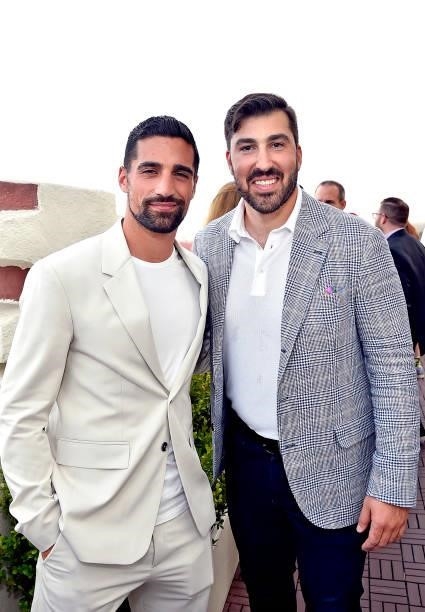 Sebastian Lletget and Coin Cloud CEO Chris McAlary attend the Coin Cloud Cocktail Party, hosted by artist and actor Common, at Sunset Tower Hotel on...