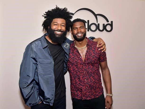Coin Cloud CMO Amondo Redmond and Broderick Hunter attend the Coin Cloud Cocktail Party, hosted by artist and actor Common, at Sunset Tower Hotel on...
