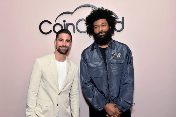 Sebastian Lletget and Coin Cloud CMO Amondo Redmond attend the Coin Cloud Cocktail Party, hosted by artist and actor Common, at Sunset Tower Hotel on...