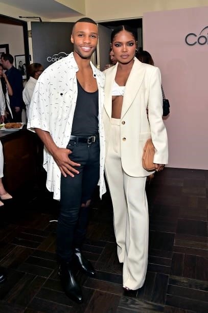 Dyllón Burnside and Ryan Destiny attend the Coin Cloud Cocktail Party, hosted by artist and actor Common, at Sunset Tower Hotel on June 15, 2021 in...
