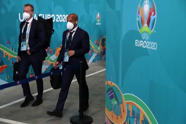 Nikolai Alho of Finland arrives at the stadium prior to the UEFA Euro 2020 Championship Group B match between Finland and Russia at Saint Petersburg...