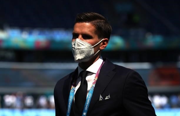 Jukka Raitala of Finland arrives at the stadium prior to the UEFA Euro 2020 Championship Group B match between Finland and Russia at Saint Petersburg...