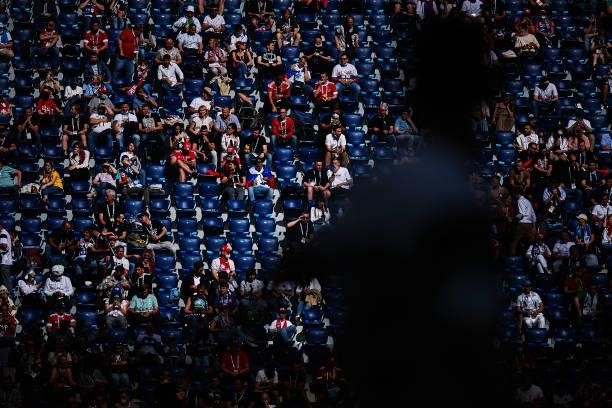 General view inside the stadium during the UEFA Euro 2020 Championship Group B match between Finland and Russia at Saint Petersburg Stadium on June...