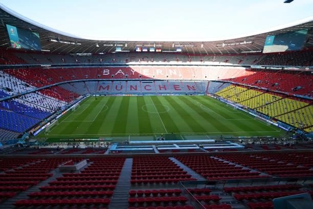 The Allianz Arena during the UEFA Euro 2020 match between France and Germany at Allianz Arena on June 15, 2021 in Munich, Germany