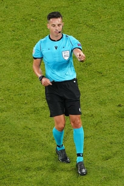 Referee Carlos Del Cerro Grande during the UEFA Euro 2020 match between France and Germany at Allianz Arena on June 15, 2021 in Munich, Germany
