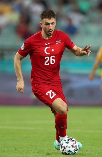 Halil Dervisoglu of Turkey in action during the UEFA Euro 2020 Championship Group A match between Turkey and Wales at Baku Olimpiya Stadionu on June...