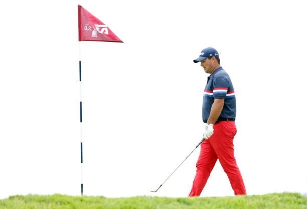 Patrick Reed of the United States walks on the 12th green during a practice round prior to the start of the 2021 U.S. Open at Torrey Pines Golf...